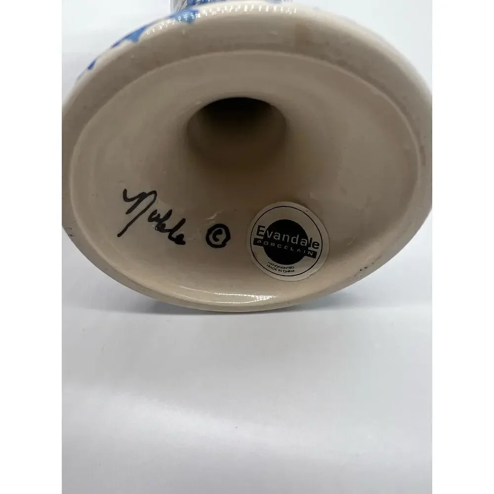 Wynne Noble SIGNED Hand Painted Evandale Porcelain votive candlestick